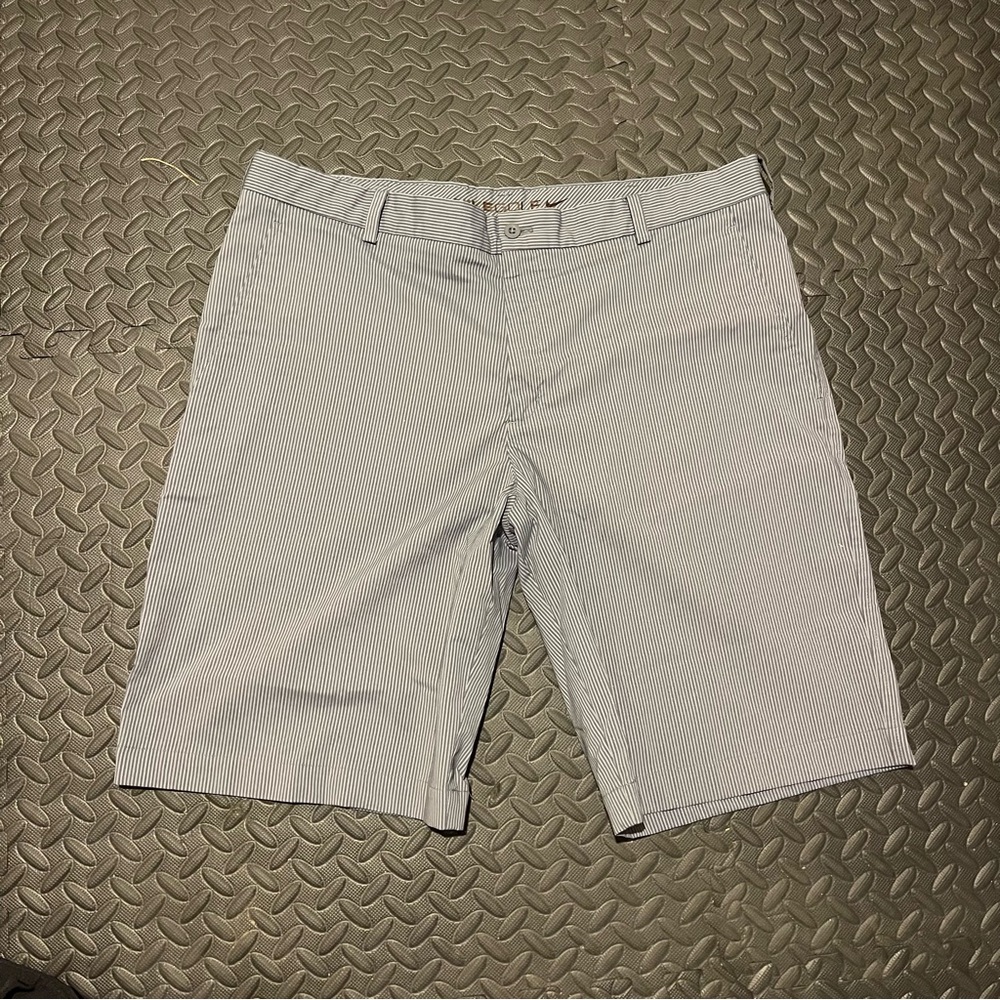 Nike Men's Striped Flat Front Shorts - Gray